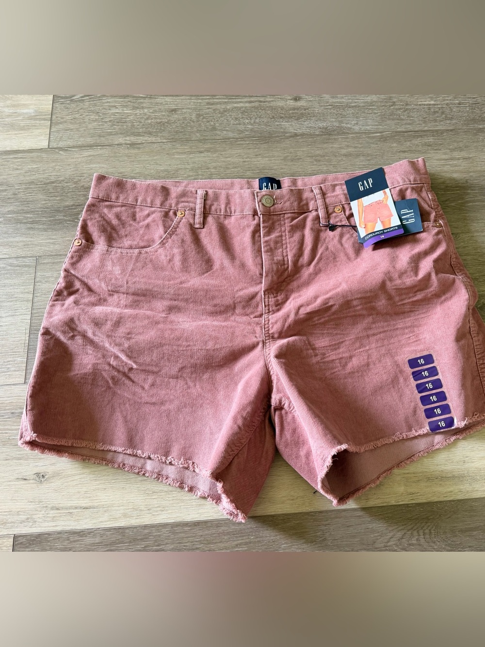 GAP Women's Pink Corduroy High-Waisted Shorts Size 16